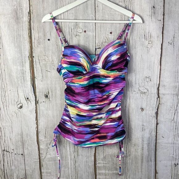 Spanx by Sara Blakey Ruched Tankini Top Size M  B - Picture 2 of 10